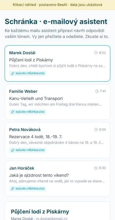 AI e-mailový asistent v mobilu