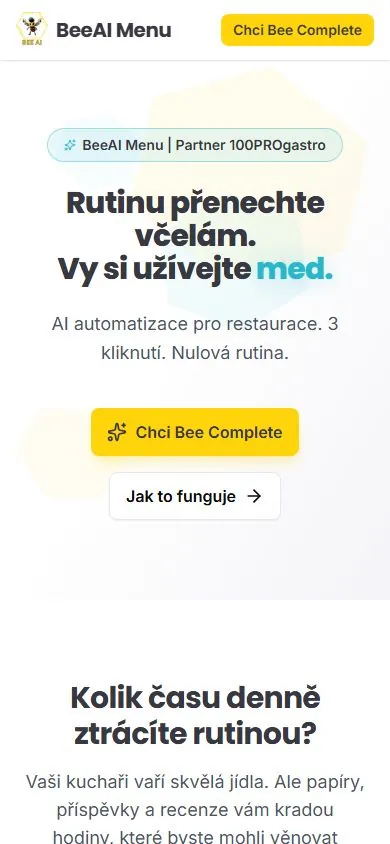 BeeAI Gastro v mobilu