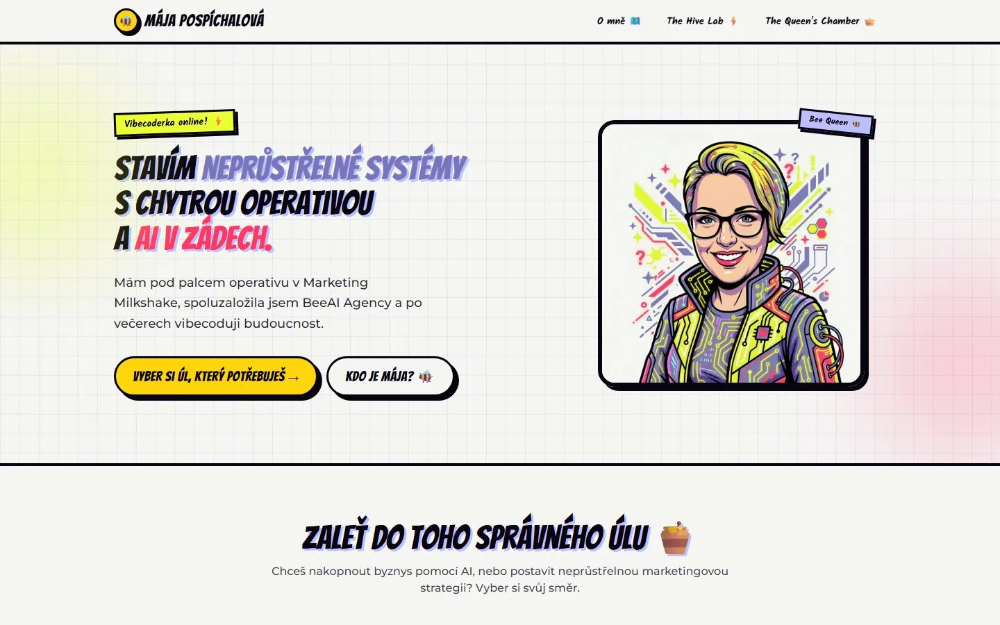 Úvodní stránka osobního webu majapospichalova.cz