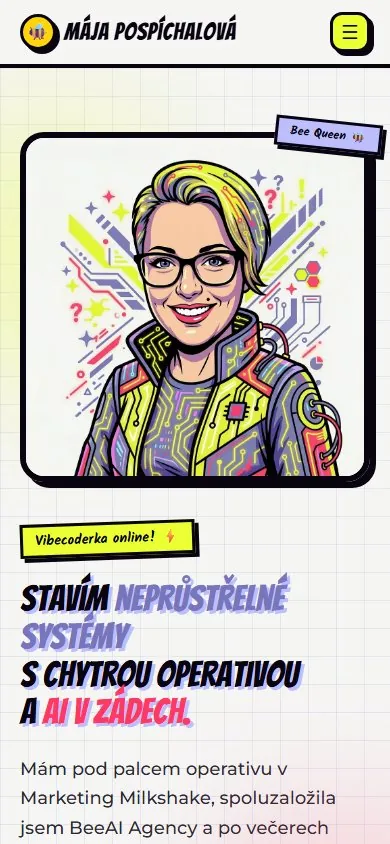 Osobní web majapospichalova.cz v mobilu