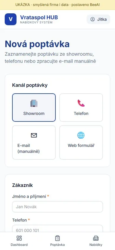 Nová poptávka v mobilu